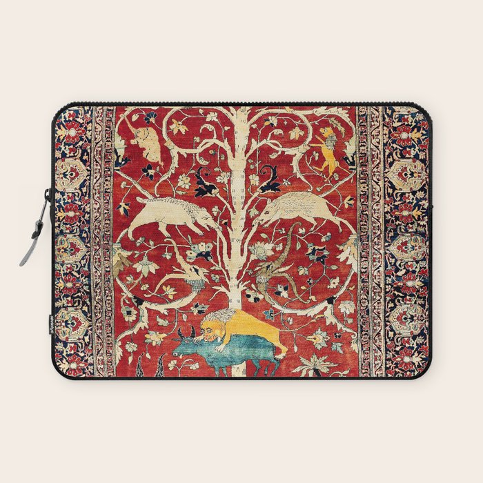 Silk Heriz Azerbaijan Northwest Persian Rug Print Laptop Sleeve Gallery Image 1