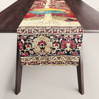 Silk Heriz Azerbaijan Northwest Persian Rug Print Table Runner Gallery Image 1