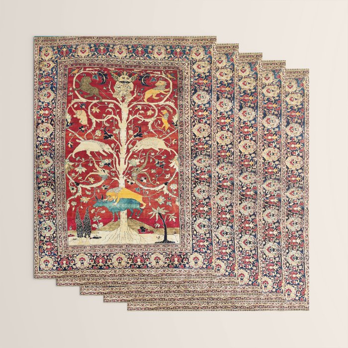 Silk Heriz Azerbaijan Northwest Persian Rug Print Wrapping Paper Gallery Image 3