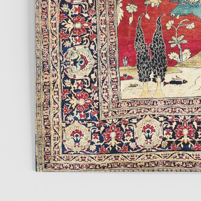 Silk Heriz Azerbaijan Northwest Persian Rug Print Poster Gallery Image 3