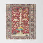 Silk Heriz Azerbaijan Northwest Persian Rug Print Throw Blanket Gallery Image 2