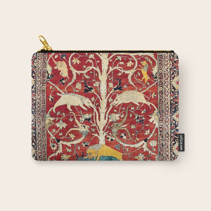 Silk Heriz Azerbaijan Northwest Persian Rug Print Carry All Pouch Gallery Image 1