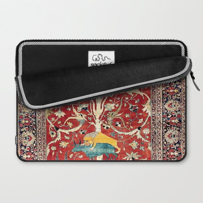 Silk Heriz Azerbaijan Northwest Persian Rug Print Laptop Sleeve Gallery Image 2