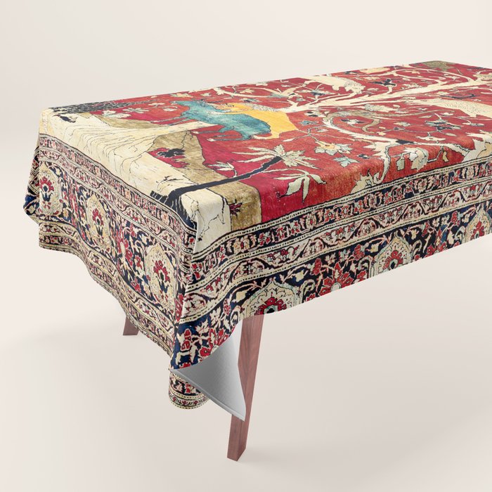 Silk Heriz Azerbaijan Northwest Persian Rug Print Tablecloth Gallery Image 1