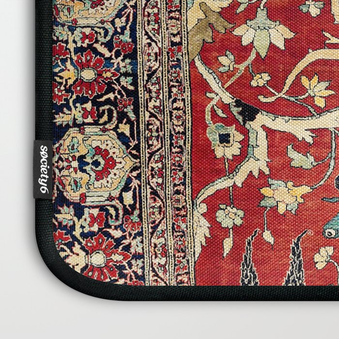 Silk Heriz Azerbaijan Northwest Persian Rug Print Laptop Sleeve Gallery Image 3