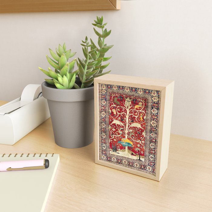 Silk Heriz Azerbaijan Northwest Persian Rug Print Mini Art Print Gallery Image 2