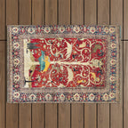 Silk Heriz Azerbaijan Northwest Persian Rug Print Outdoor Rug Gallery Image 1