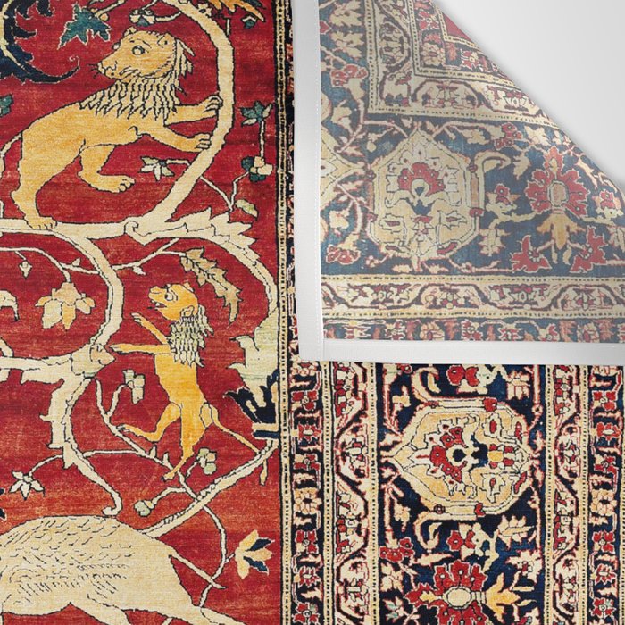 Silk Heriz Azerbaijan Northwest Persian Rug Print Wall Tapestry Gallery Image 3