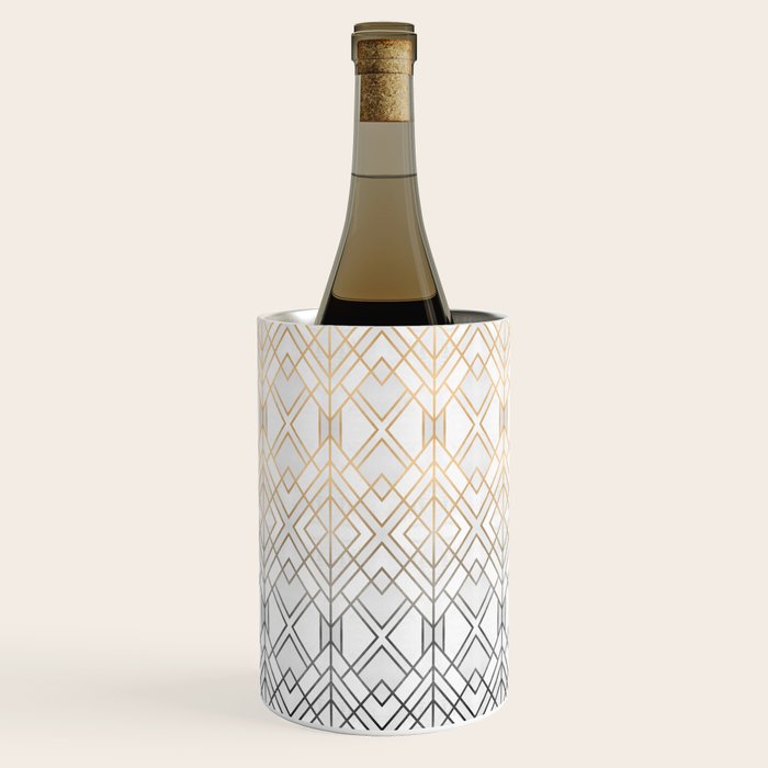 Gold And Grey Geo Wine Chiller Gallery Image 1