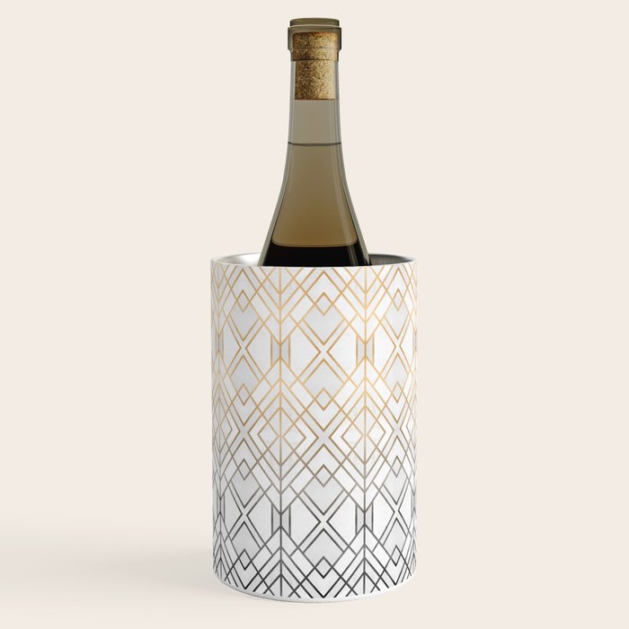 Gold And Grey Geo Wine Chiller Gallery Image 2