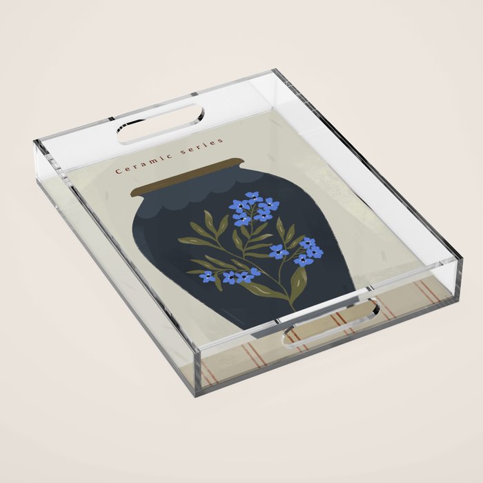  blue jug with floral ornament  Acrylic Tray Gallery Image 1