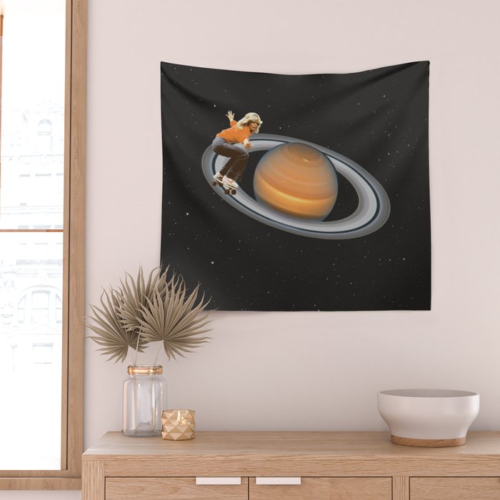 Saturn Skating - Skateboard Wall Tapestry Gallery Image 2