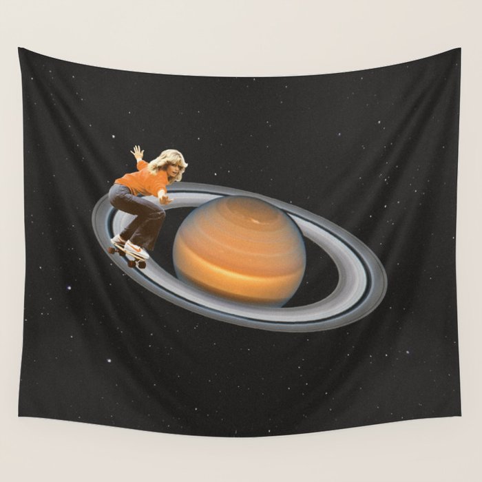Saturn Skating - Skateboard Wall Tapestry Gallery Image 1