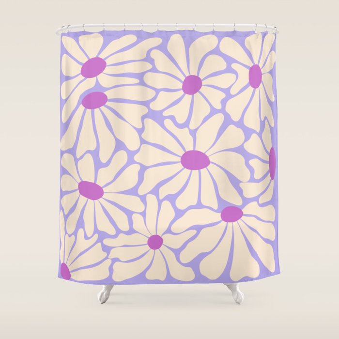 Big Groovy Flower - Purple Shower Curtain Gallery Image 1