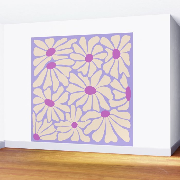 Big Groovy Flower - Purple Wall Mural Gallery Image 2