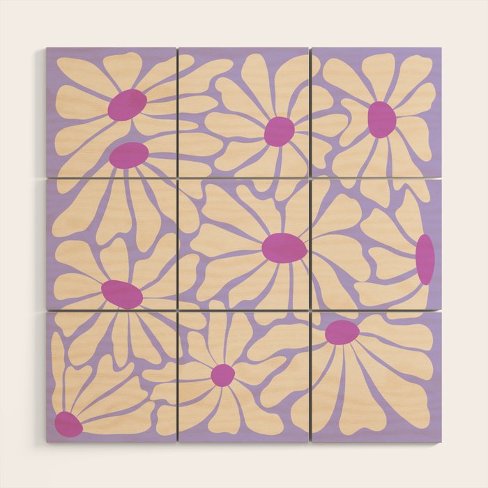 Big Groovy Flower - Purple Wood Wall Art Gallery Image 1