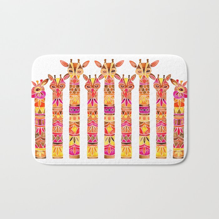 Giraffes - Fiery Palette Bath Mat Gallery Image 1