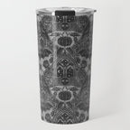 Gothic Halloween Damask - grayscale  Travel Mug Gallery Image 1