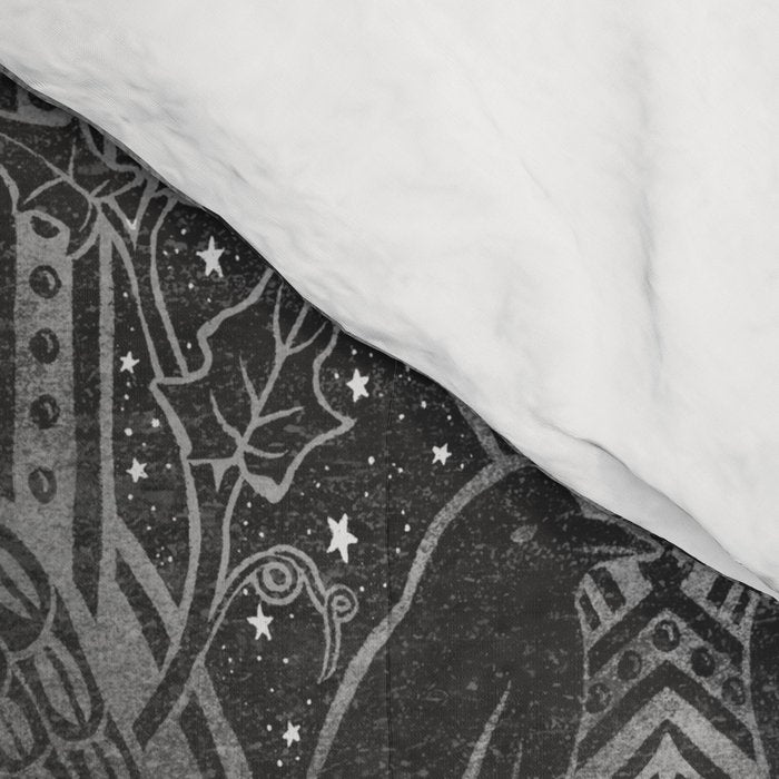 Gothic Halloween Damask - grayscale  Comforter Gallery Image 4