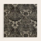 Gothic Halloween Damask - grayscale  Wood Wall Art Gallery Image 1