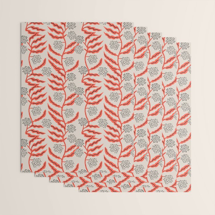 LA VILLE VINE CORAL Wrapping Paper Gallery Image 3
