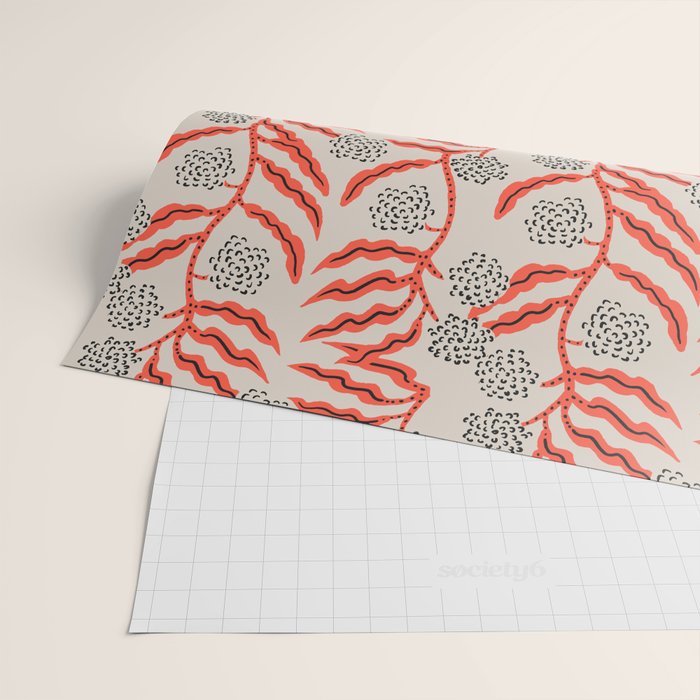 LA VILLE VINE CORAL Wrapping Paper Gallery Image 2