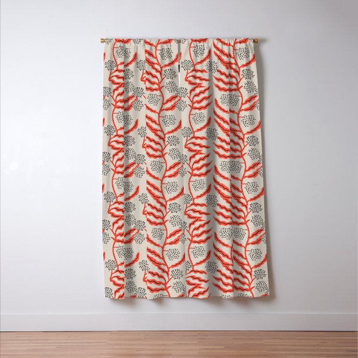 LA VILLE VINE CORAL Window Curtain Gallery Image 3