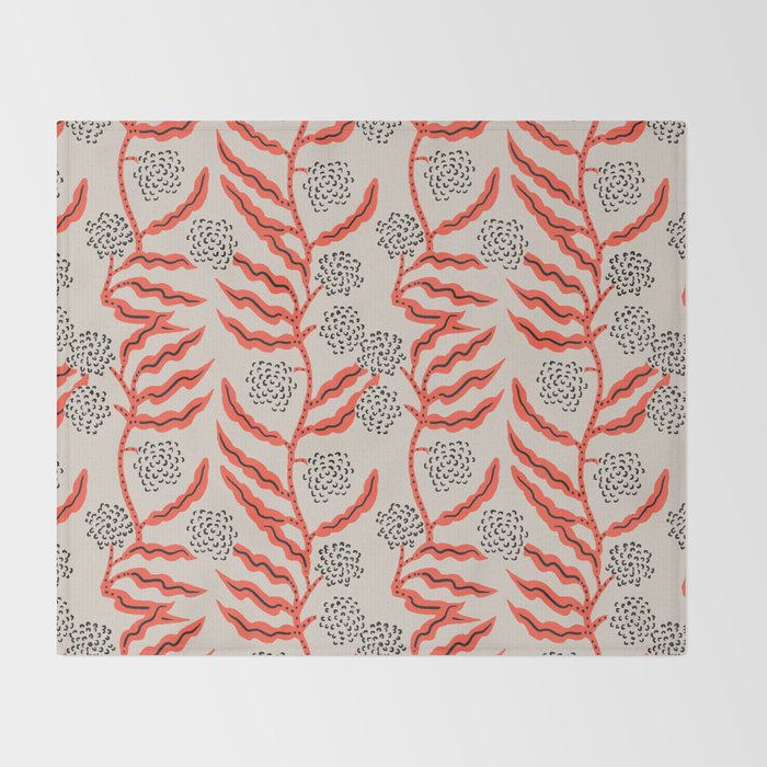 LA VILLE VINE CORAL Throw Blanket Gallery Image 2