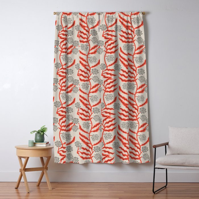 LA VILLE VINE CORAL Window Curtain Gallery Image 1