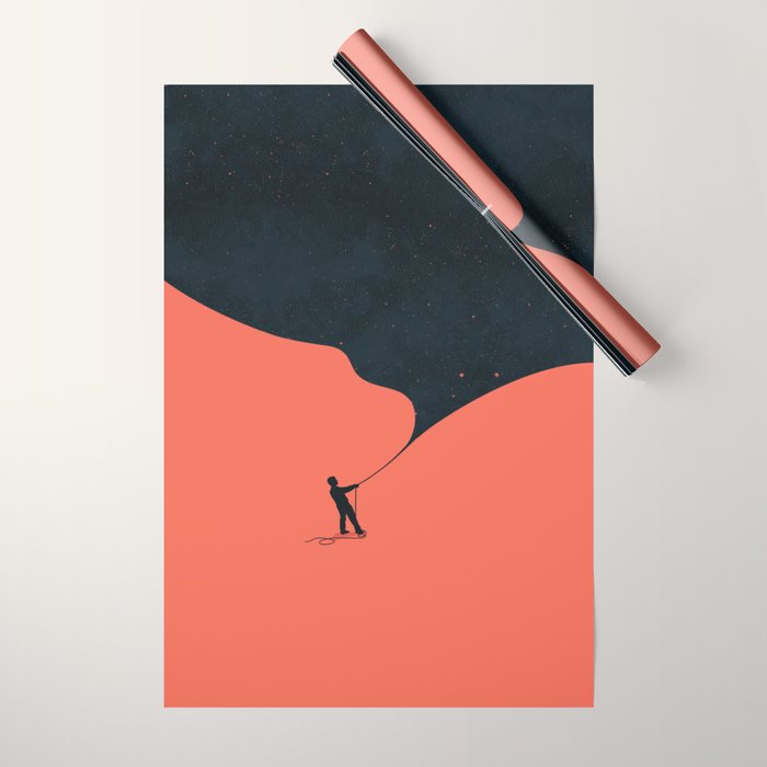 Night fills up the sky Wrapping Paper Gallery Image 1