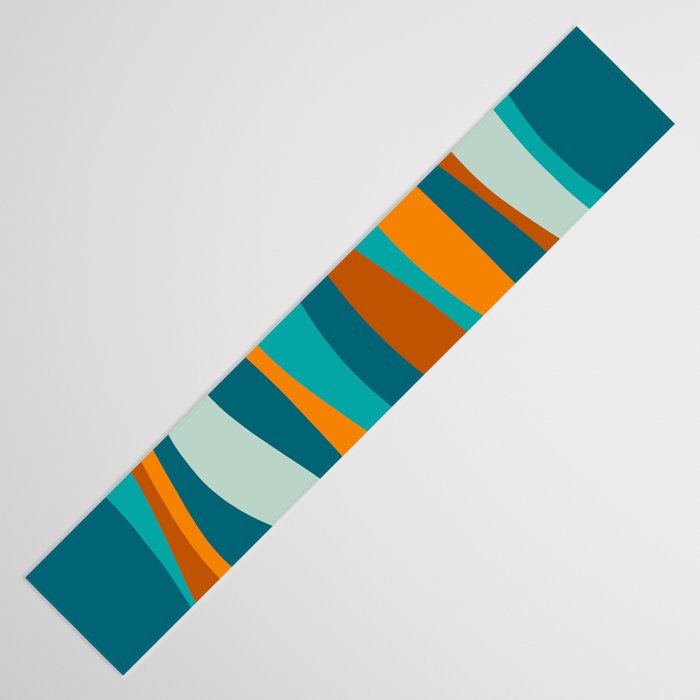 Liquid Stripes in Rust Orange Aqua Turquoise Teal  Table Runner Gallery Image 3