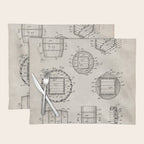 Whisky Barrel Patent - Whisky Art - Antique Placemat Gallery Image 1