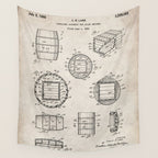 Whisky Barrel Patent - Whisky Art - Antique Wall Tapestry Gallery Image 4