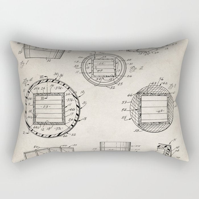 Whisky Barrel Patent - Whisky Art - Antique Rectangular Pillow Gallery Image 2