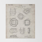Whisky Barrel Patent - Whisky Art - Antique Throw Blanket Gallery Image 2