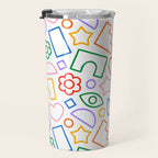 Abstract colorful doodle shape art pattern Travel Mug Gallery Image 3