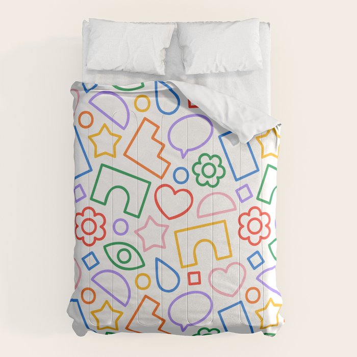 Abstract colorful doodle shape art pattern Comforter Gallery Image 6