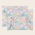 Abstract colorful doodle shape art pattern Placemat Gallery Image 1