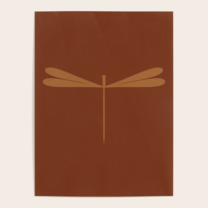 Dragonfly Pattern IV Brick Red Poster Gallery Image 4