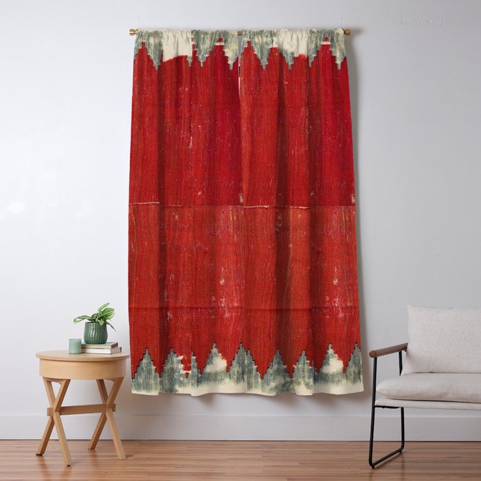 Fethiye  Antique Turkish Kilim Print Window Curtain Gallery Image 5