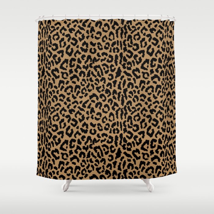 2000s leopard-black on tan Shower Curtain Gallery Image 1