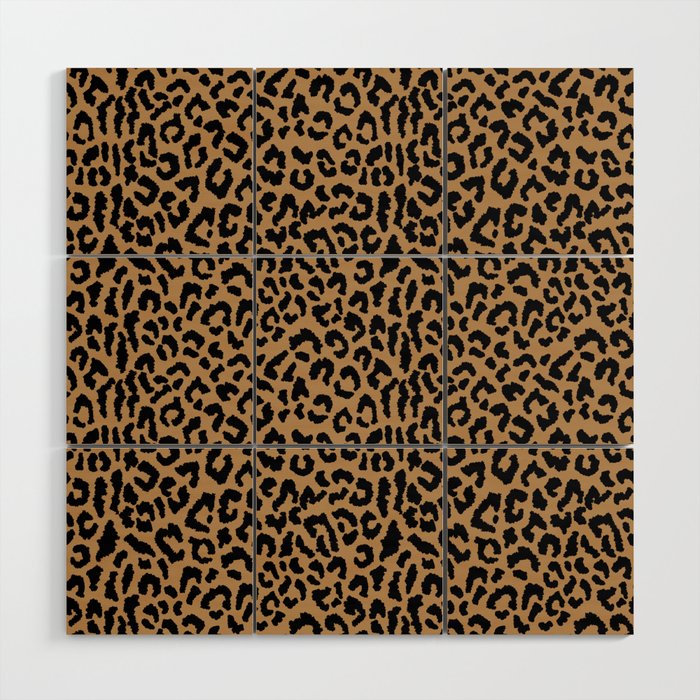 2000s leopard-black on tan Wood Wall Art Gallery Image 1