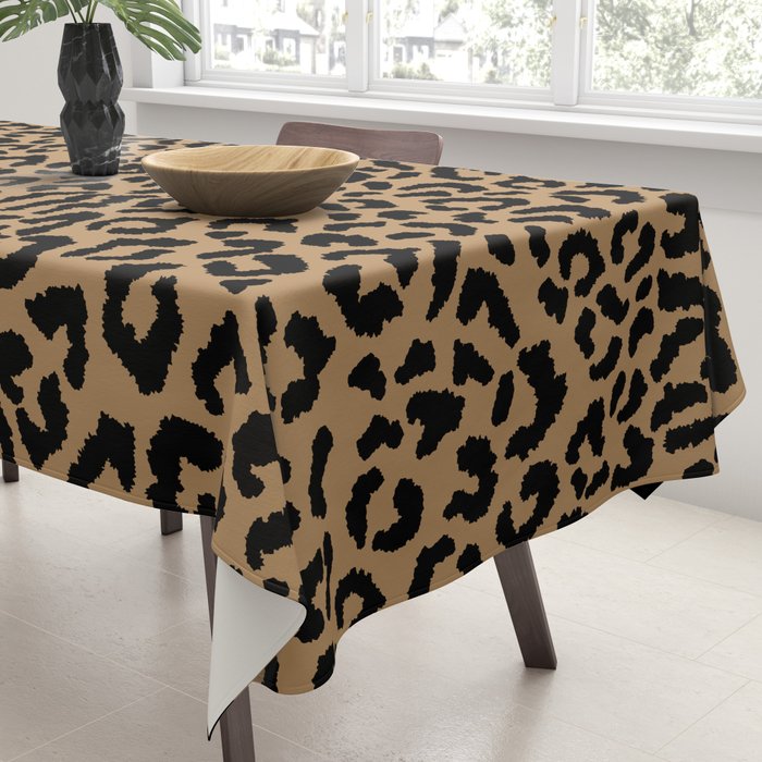 2000s leopard-black on tan Tablecloth Gallery Image 3