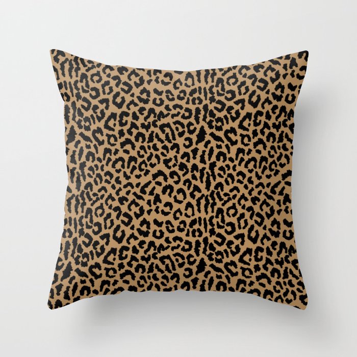 2000s leopard-black on tan Throw Pillow Gallery Image 6