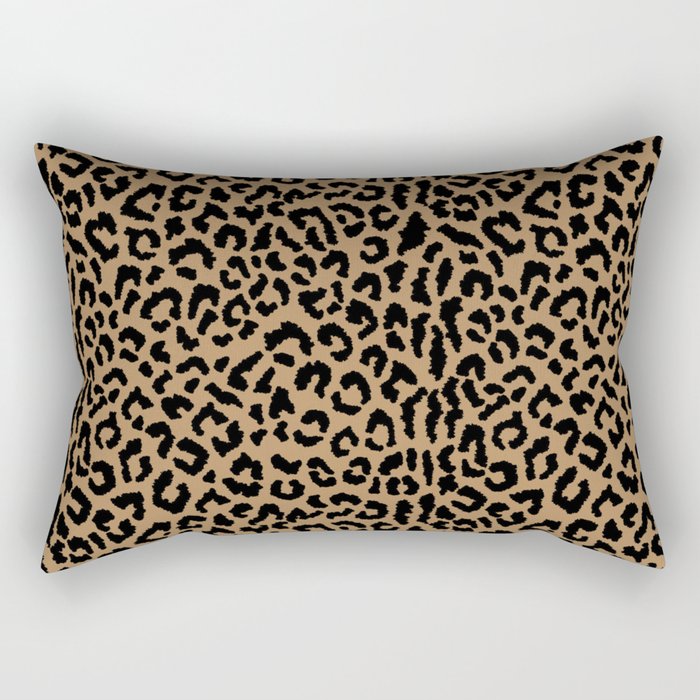 2000s leopard-black on tan Rectangular Pillow Gallery Image 1