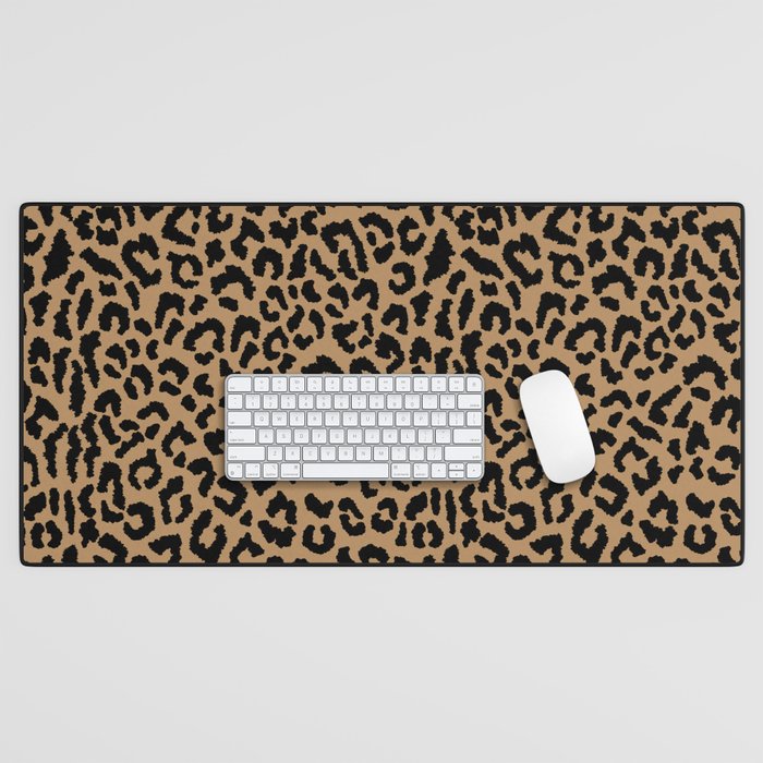 2000s leopard-black on tan Desk Mat Gallery Image 1
