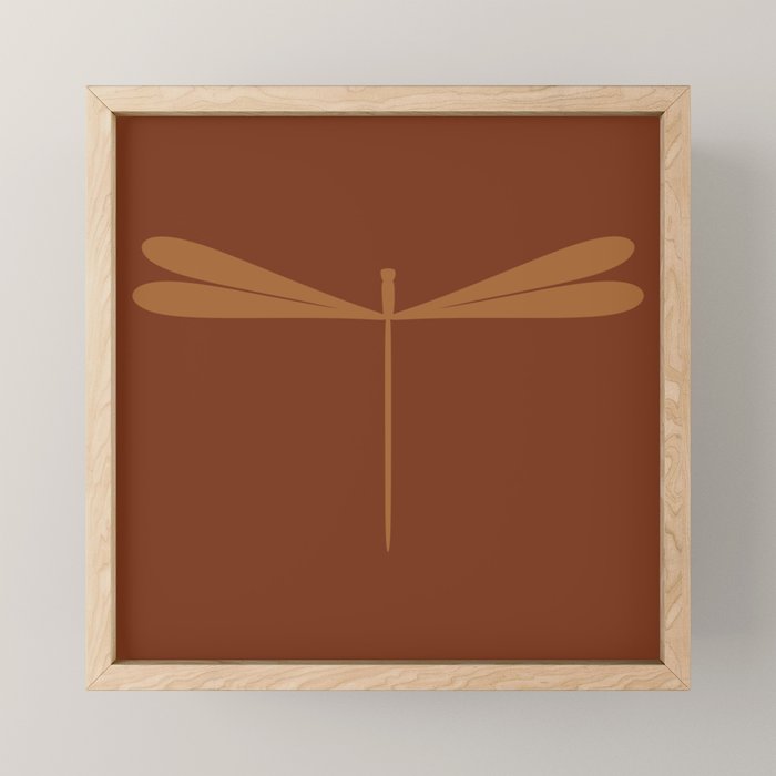 Dragonfly Pattern IV Brick Red Mini Art Print Gallery Image 1