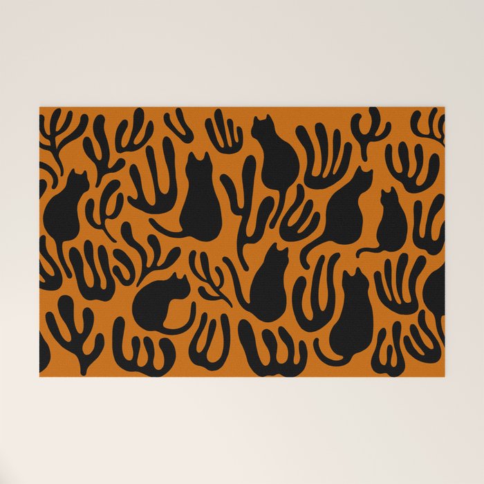 Pattern Cat 02a Autumn Welcome Mat Gallery Image 1