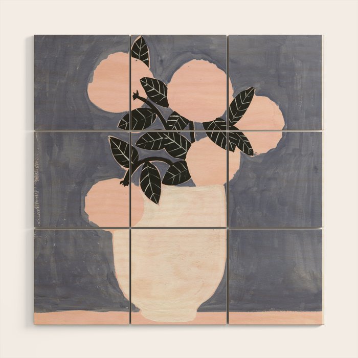 Posy Blue Wood Wall Art Gallery Image 1