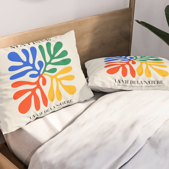 Nature Leaf Cutouts II: Day Edition | Mid-Century Henri Matisse Series Pillow Sham Gallery Image 2